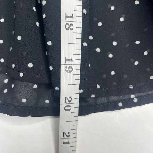 H&M Polka Dot Plunge V-Neck Back Tie Balloon Sleeve Peplum Blouse Coquettegirl L - Picture 11 of 15